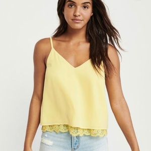 Abercrombie & Fitch SWING LACE-TRIM CAMI